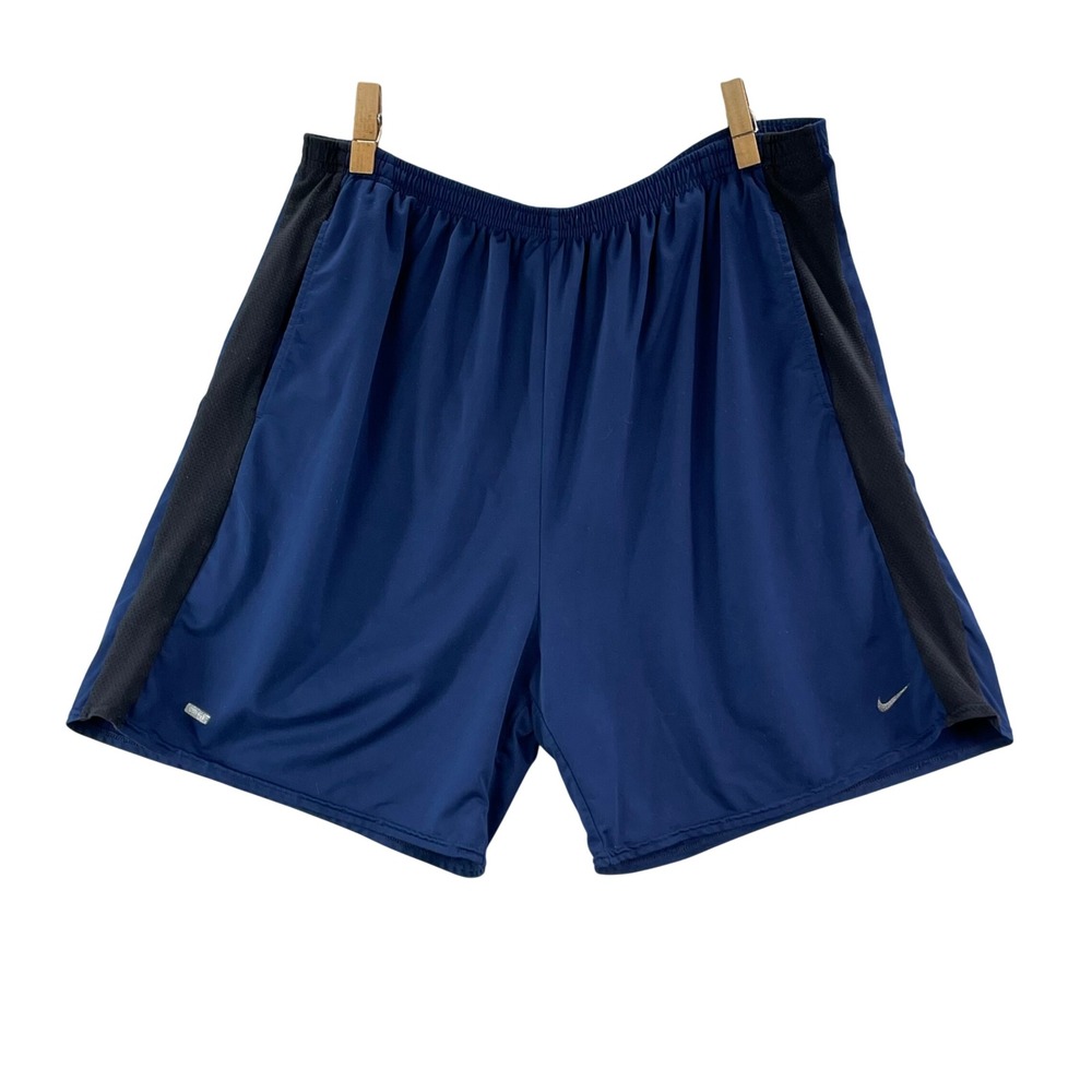 Nike Team Shorts Mens XL Blue Dri-FIT Mesh Side Stripe Athletic Gym Training 90s